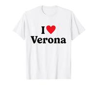 I Love Verona Maglietta, Uomo, Bianco, S