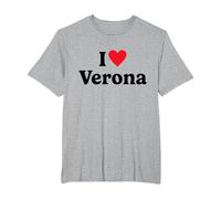 I Love Verona Maglietta, Uomo Taglie Grandi, Grigio Melange, 3X Tall