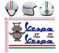 I love Vespa adesivi ippopotamo italia sticker hippopotamus italian flag 6 pz.