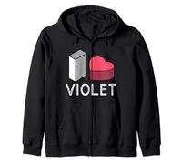 I Love Violet Nome Personalizzato Viola Felpa con Cappuccio