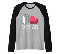 I Love Vivian Nome Personalizzato Vivian Maglia con Maniche Raglan