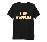 I Love Waffles - Cialde a Forma di Cuore Maglietta Premium