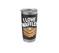 I Love Waffles Stack Delizia per la colazione Bicchiere termico in acciaio inox doppia parete
