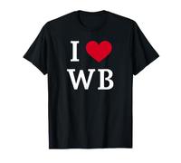 I Love WB, I Heart Initials W.B. Maglietta
