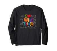 I Love Wild Things Cute Wildlife Nature Animal Lover Maglia a Manica