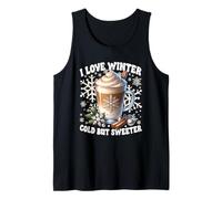 I Love Winter Saying for Coffee Lover Women Let It Snow Canotta