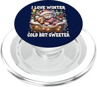 I Love Winter Sayings For Kitten Lover Cute Christmas Cat PopSockets PopGrip per MagSafe