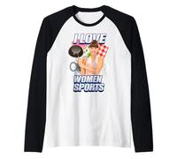 I Love Women Sports X Only Milf Love Date Fan Donne Sport Maglia con Maniche Raglan