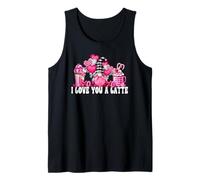 I Love You A Latte Pink Buffalo Plaid Decor Valentines GNOME Canotta