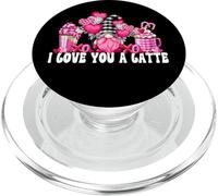 I Love You A Latte Pink Buffalo Plaid Decor Valentines Gnome PopSockets PopGrip per MagSafe