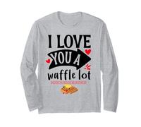 I Love You A Waffle Lot grafico San Valentino amante del cibo carino Maglia a Manica
