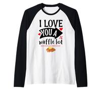 I Love You A Waffle Lot grafico San Valentino amante del cibo carino Maglia con Maniche Raglan