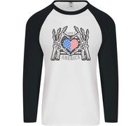 I Love You America 4Th Of July USA Flag Uomo L/S Baseball T-Shirt