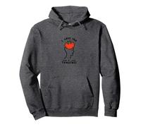 I Love You from My Head Pomodori Divertente San Valentino Felpa con Cappuccio, Unisex per Adulti, Grigio Scuro, S
