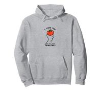 I Love You from My Head Pomodori Divertente San Valentino Felpa con Cappuccio, Unisex per Adulti, Grigio Melange, XL