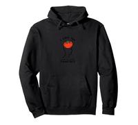I Love You from My Head Pomodori Divertente San Valentino Felpa con Cappuccio, Unisex per Adulti, Nero, S