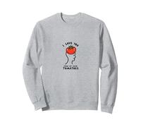 I Love You from My Head Pomodori Divertente San Valentino Felpa, Unisex per Adulti, Grigio Melange, XXL