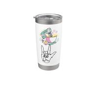 I Love You Hand Baking Sign Language linea continua Bicchiere termico in acciaio inox doppia parete