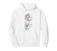 I Love You Hand Baking Sign Language Linea Continua Felpa con Cappuccio