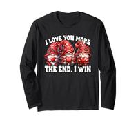 I Love You More The End I Win Funny Valentines Gnomes Maglia a Manica