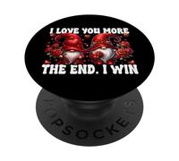 I Love You More The End I Win Gnomes For Valentines Couple PopSockets PopGrip Adesivo