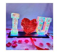"I love you" Scritta Luminosa 3D da 120 LED RGB 54x14x28cm Personalizzata con Foto e Nomi Idea Regalo Coppia Fidanzati Sposi Natale SanValentino Anniversario Compleanno Amore Cuore Rosso o Bianco