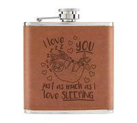 I Love You Solo Come Molto Sleeping 170ml pelle Sintetica Hip Flask Tan Bradipo