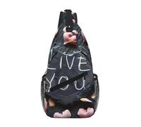 I Love You Words with Hearts Crossbody Sling Bag Crossbody Shoulder Chest Bag Tracolla Tracolla Vita Fanny Pack Uomo Donna