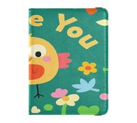 I Love Your Valentine Cartone Animato Uccello Porta passaporto decorativo in pelle per uomini di viaggio Portafoglio Combo Badge ID Vaccino Card Holder Portafoglio Impermeabile, Amo il tuo uccello