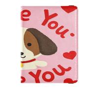 I Love Your Valentine Dog Portafoglio in pelle decorativa per passaporto e carte di vaccino Combo Portafoglio da viaggio per passaporto impermeabile, Amo il tuo cane di San Valentino, 1 size