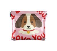 I Love Your Valentine - Portamonete da donna, in pelle, impermeabile, mini trousse per cosmetici, Amo il tuo cane Valentine Cartoon, 1 size, Stampa artistica
