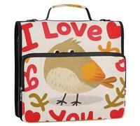 I Love Your Valentine - Raccoglitore a 3 anelli, 3,8 cm, con tasche extra con cinghia, con tasca con cerniera, organizer per documenti per scuola e ufficio