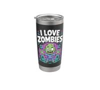 I Love Zombies Carino Undead Cimitero Bicchiere termico in acciaio inox doppia parete