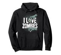 I Love Zombies Creepy Eyeball Mani Felpa con Cappuccio