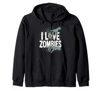 I Love Zombies Creepy Eyeball Mani Felpa con Cappuccio