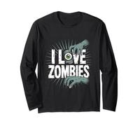 I Love Zombies Creepy Eyeball Mani Maglia a Manica