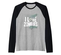 I Love Zombies Creepy Eyeball Mani Maglia con Maniche Raglan