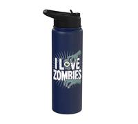 I Love Zombies Creepy Eyeball Mani Stainless Steel Insulated Water Bottle