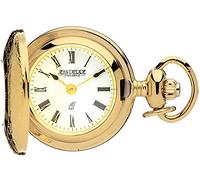 I LUV LTD Classico della vigilanza del pendente placcato oro Mezza Hunter - numeri romani - Quarzo