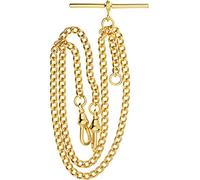 I LUV LTD Double Albert Chain for Pocket Watch - Finished in Rolled Gold - Gift Gents