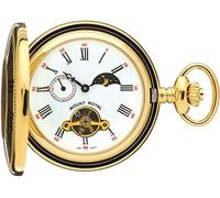 I LUV LTD Fasi di scheletro della vigilanza placcata oro Mezza Hunter Moon 17 Movimento Jewel