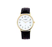 I LUV LTD Gents 9ct oro orologio da polso con i numeri standard Data di pelle nera