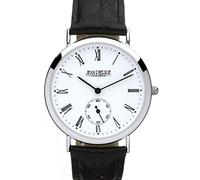 I LUV LTD Gents Sterling Silver Orologio numeri romani Data in pelle nera