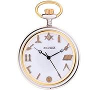 I LUV LTD Masonic Pocket Watch cromato fronte aperto con i simboli massonici - Quarzo