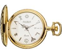 I LUV LTD Simboli oro massonico Orologio da tasca placcato Mezza Hunter massoniche quarzo