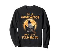 I’m a Good Witch My Cat Told Me So Grey Tabby Cat Hallowwen Felpa