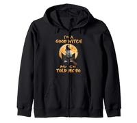 I’m a Good Witch My Cat Told Me So Grey Tabby Cat Hallowwen Felpa con Cappuccio