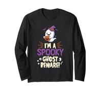 I M A Spooky Ghost Attenzione Halloween Zucca Halloween Fantasma Maglia a Manica