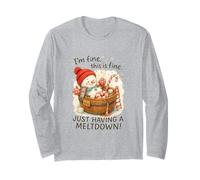 I’m Fine This Is Fine Snowman Just Having A Meltdown Maglia a Manica