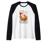 I’m Fine This Is Fine Snowman Just Having A Meltdown Maglia con Maniche Raglan